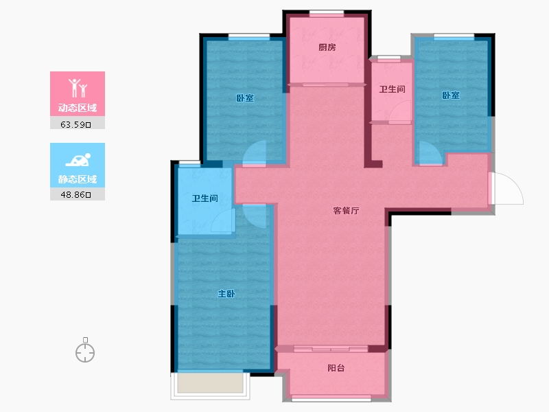 河南省-南阳市-建业贰号城邦-101.06-户型库-动静分区