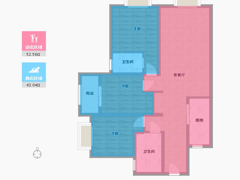 云南省-昆明市-中骏天誉-84.48-户型库-动静分区