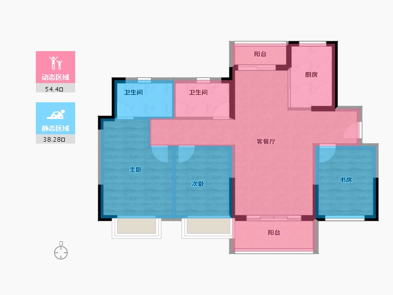 广东省-惠州市-融创臻园-82.76-户型库-动静分区