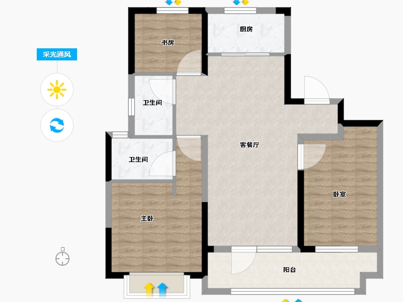 山东省-青岛市-安徒生童话小镇-94.40-户型库-采光通风