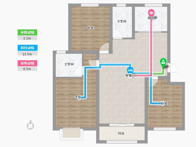 浙江省-绍兴市-香溪铭苑-93.00-户型库-动静线