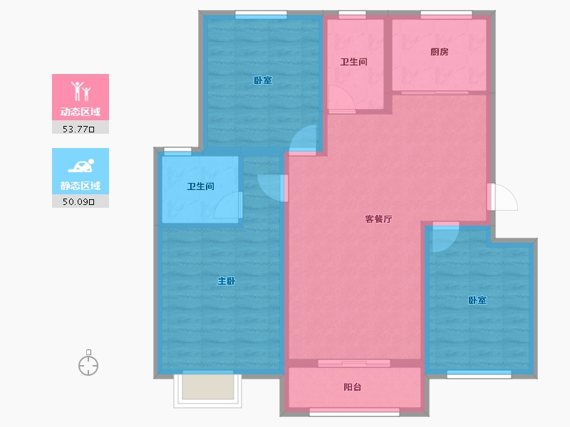 浙江省-绍兴市-香溪铭苑-93.00-户型库-动静分区