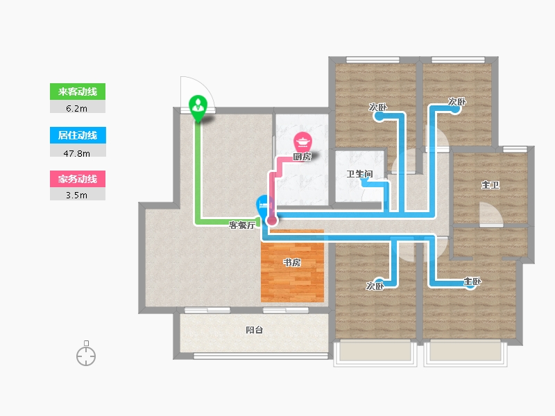 江苏省-徐州市-融创领地凤鸣桃源风雅颂-128.01-户型库-动静线