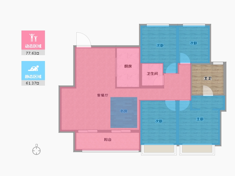 江苏省-徐州市-融创领地凤鸣桃源风雅颂-128.01-户型库-动静分区