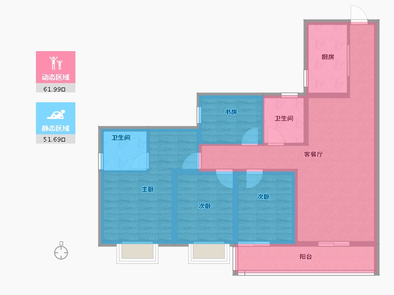 云南省-昆明市-中骏天誉-100.80-户型库-动静分区