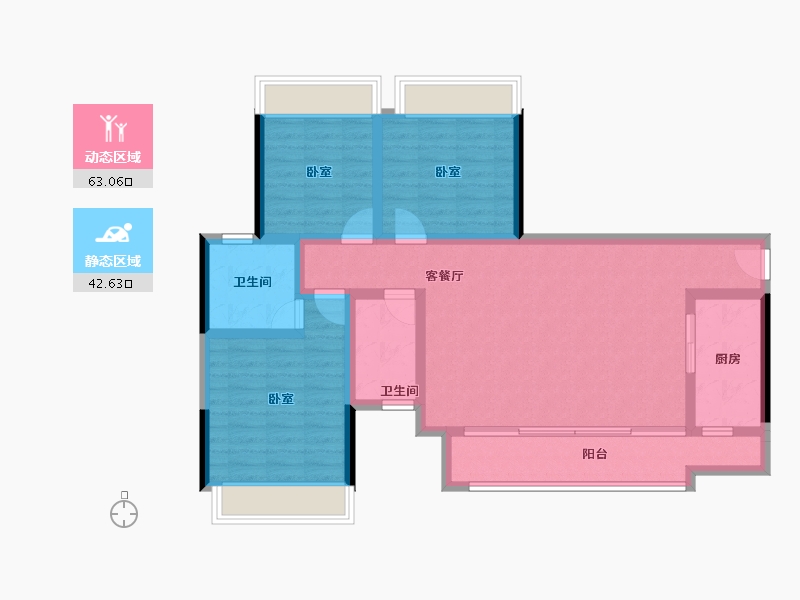 四川省-成都市-炎华置信上林景著-93.96-户型库-动静分区