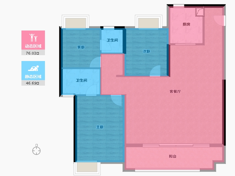 江苏省-徐州市-益兴康馨名樾-111.69-户型库-动静分区