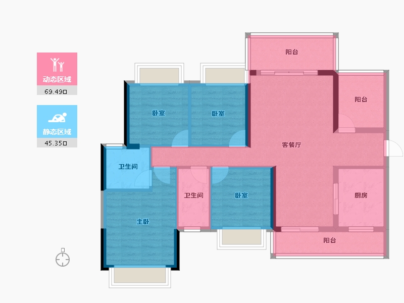 广东省-惠州市-沣盛凤凰城-102.44-户型库-动静分区