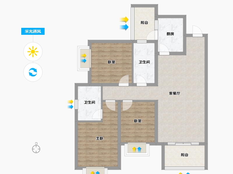 四川省-成都市-太阳公元-91.20-户型库-采光通风