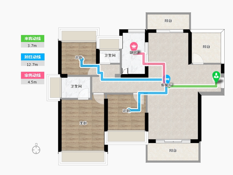 广东省-惠州市-牧云左岸-87.68-户型库-动静线