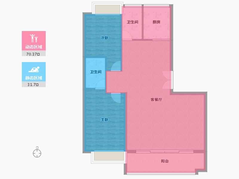 海南省-三亚市-海棠湾8号温泉公馆-93.74-户型库-动静分区