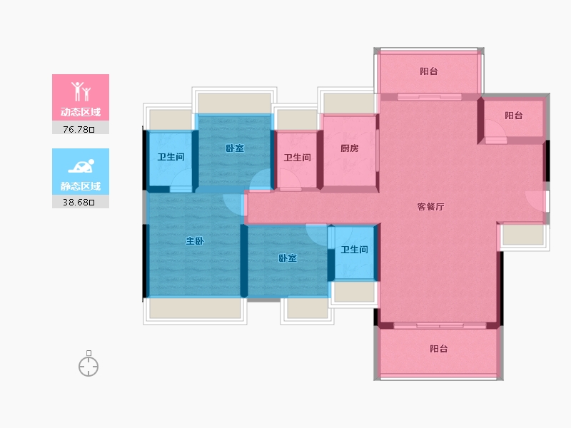 广东省-惠州市-牧云左岸-103.01-户型库-动静分区