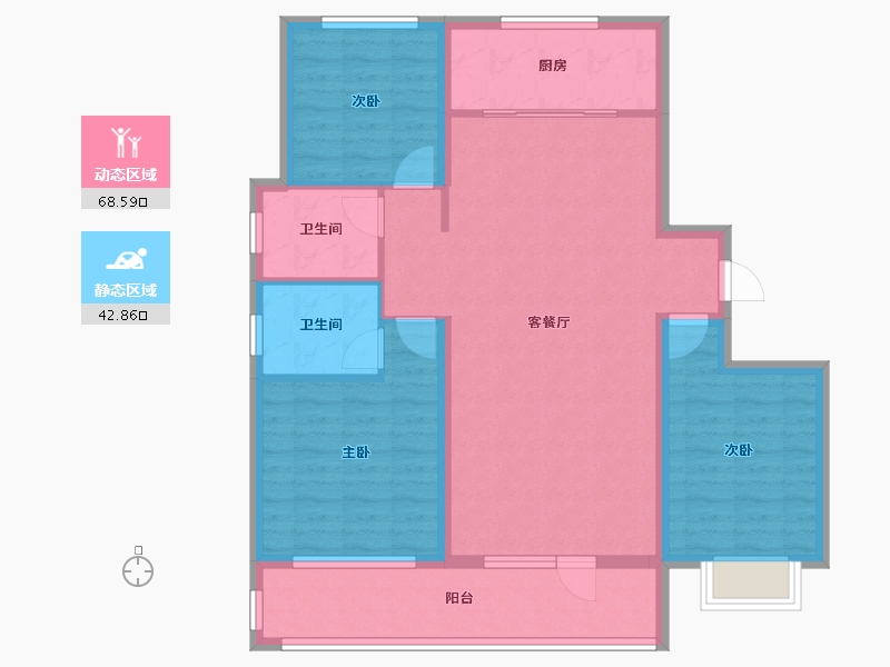 山东省-烟台市-瑞东瑞学府-100.00-户型库-动静分区