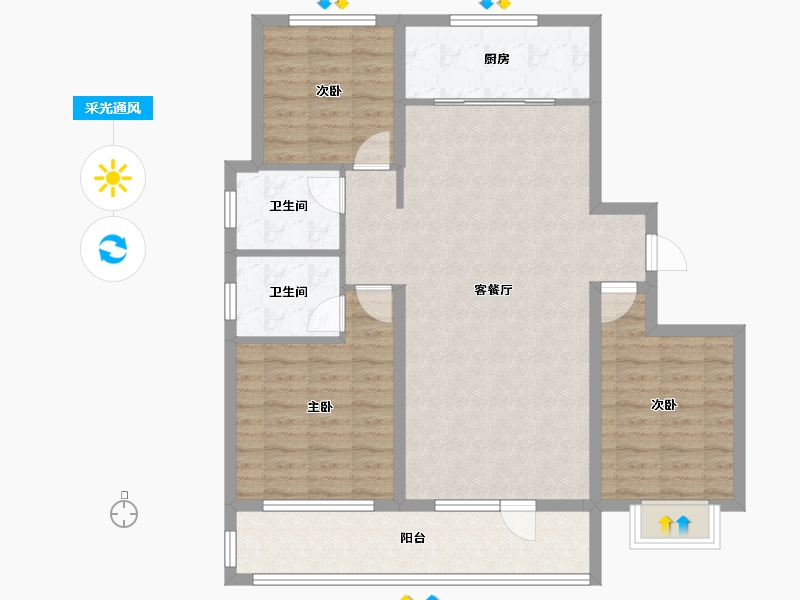 山东省-烟台市-瑞东瑞学府-100.00-户型库-采光通风