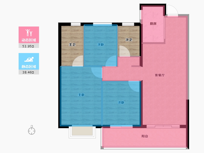 云南省-昆明市-玖悦府-94.87-户型库-动静分区