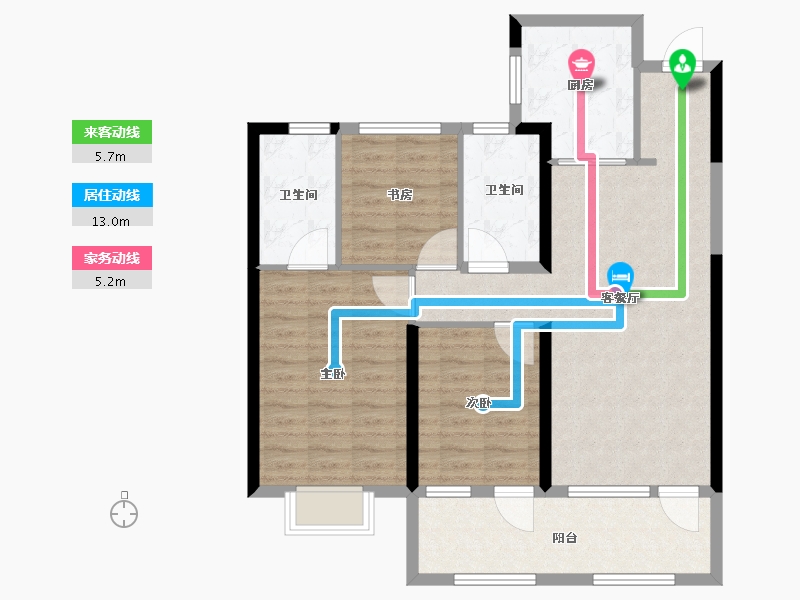 山东省-青岛市-华新园央和府-92.10-户型库-动静线