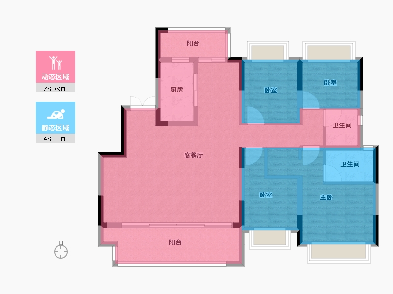 重庆-重庆市-中建御湖壹号-113.60-户型库-动静分区