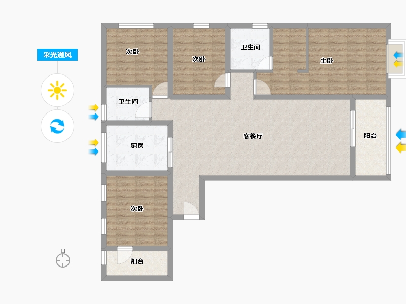 云南省-昆明市-俊发城-116.05-户型库-采光通风