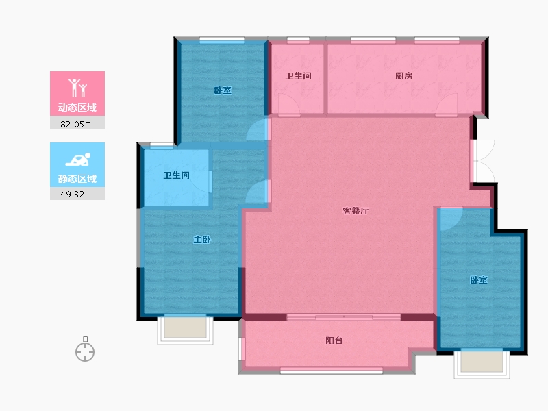 江苏省-徐州市-益兴康馨名樾-119.60-户型库-动静分区