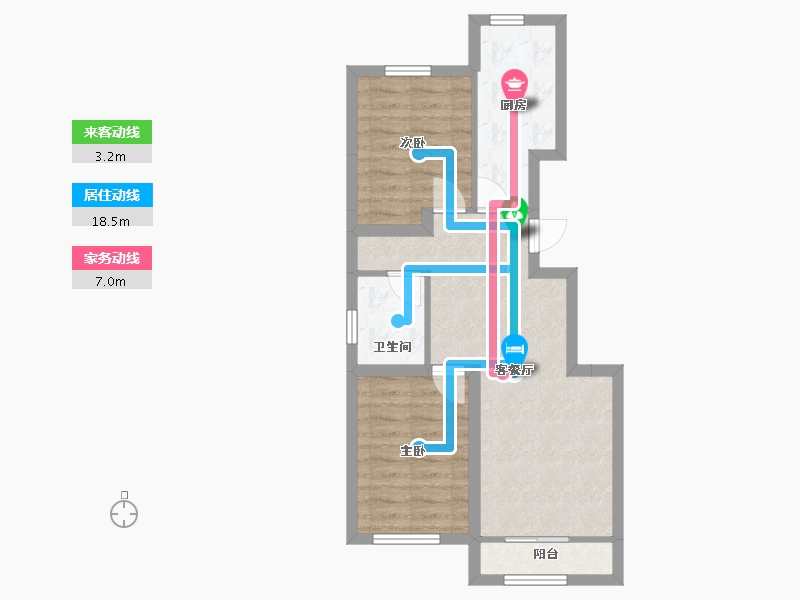 河北省-廊坊市-如园-70.00-户型库-动静线