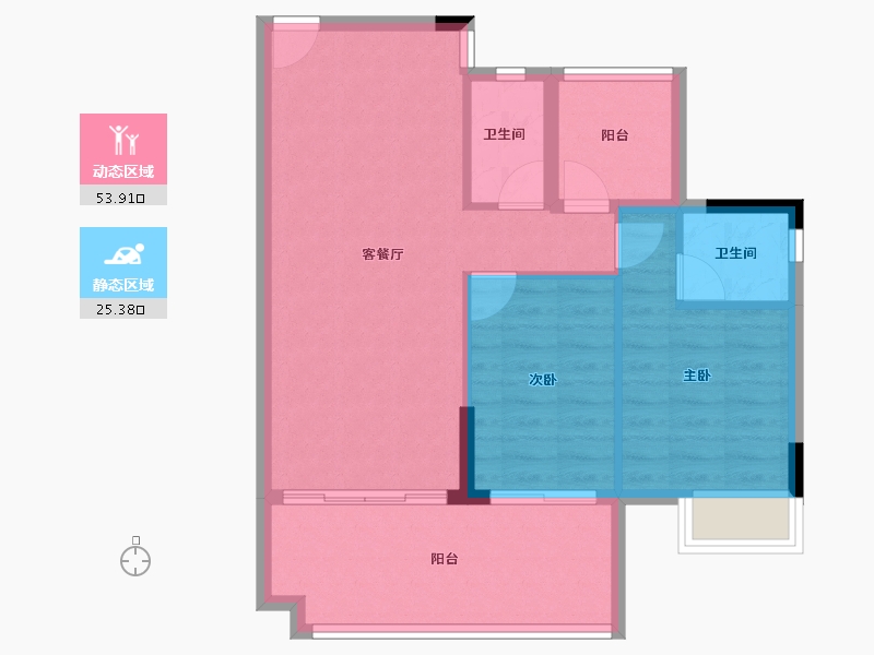 海南省-三亚市-海棠湾8号温泉公馆-71.77-户型库-动静分区