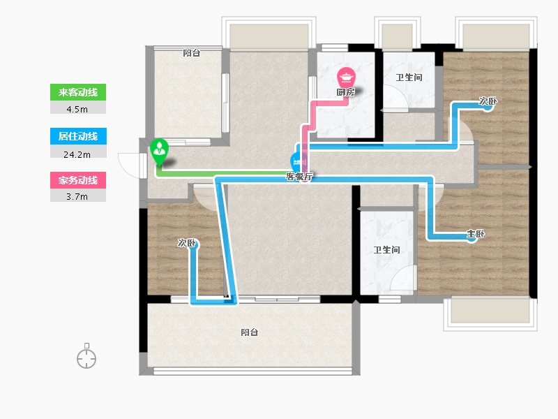 海南省-三亚市-保利崖州湾-94.67-户型库-动静线