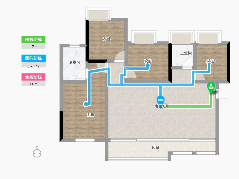 四川省-成都市-炎华置信上林景著-97.55-户型库-动静线