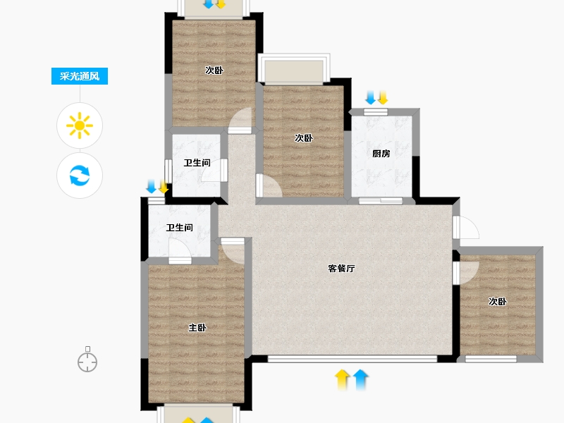 四川省-成都市-明信凤栖台-98.79-户型库-采光通风