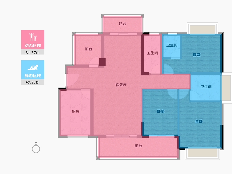 广东省-惠州市-沣盛凤凰城-117.67-户型库-动静分区