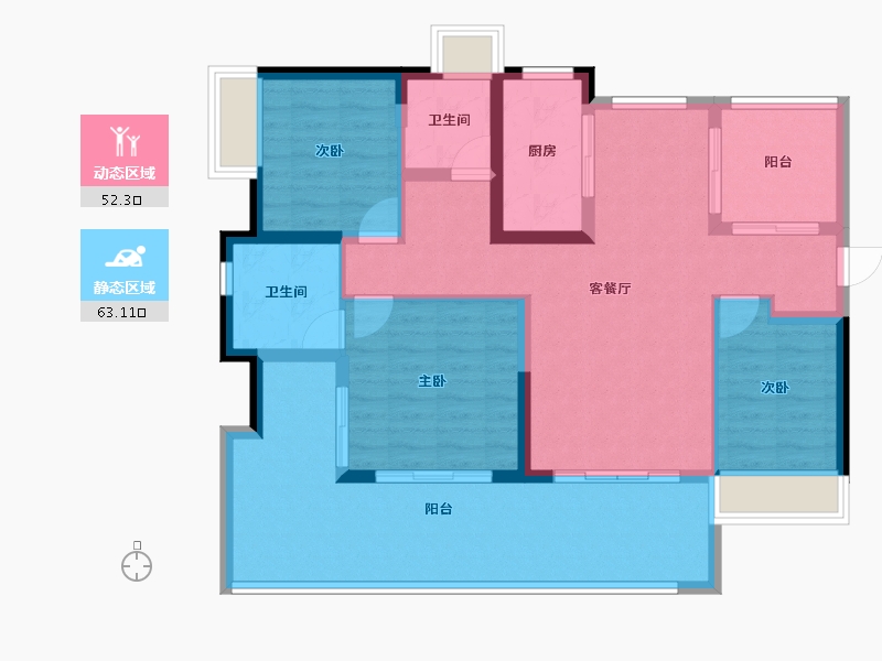 海南省-三亚市-保利崖州湾-103.86-户型库-动静分区