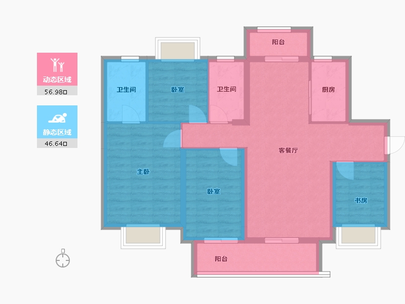 湖南省-长沙市-长沙亿达智造小镇-92.82-户型库-动静分区