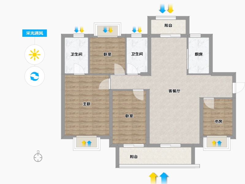 湖南省-长沙市-长沙亿达智造小镇-92.82-户型库-采光通风