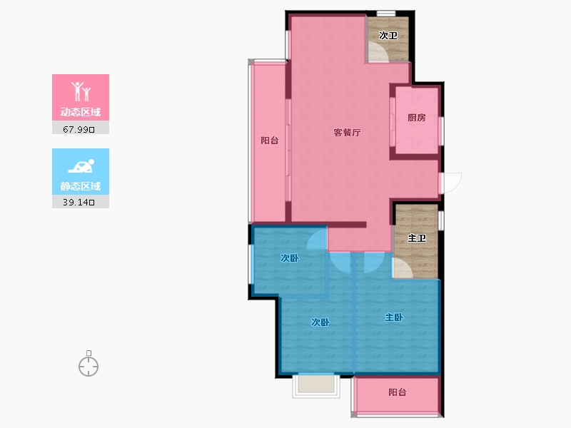 云南省-昆明市-玖悦府-106.28-户型库-动静分区