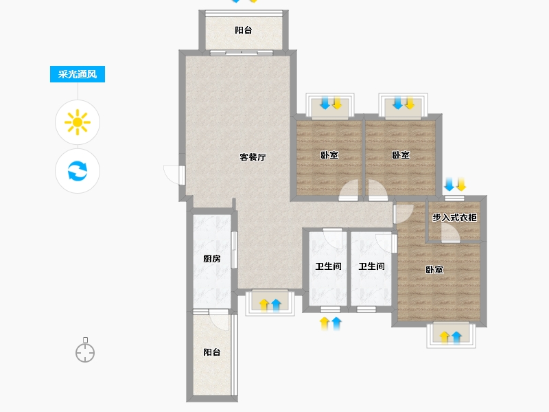 四川省-成都市-太阳公元-99.36-户型库-采光通风