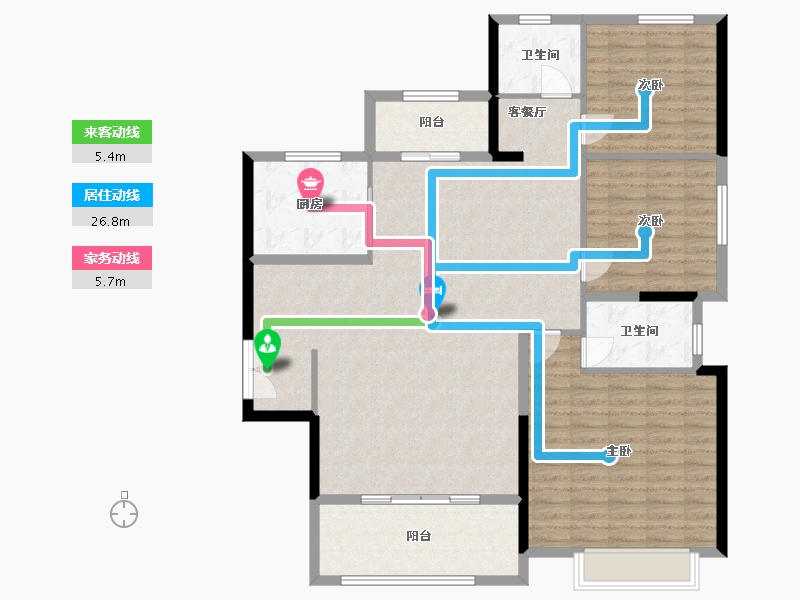 河南省-信阳市-华英壹号院-132.00-户型库-动静线