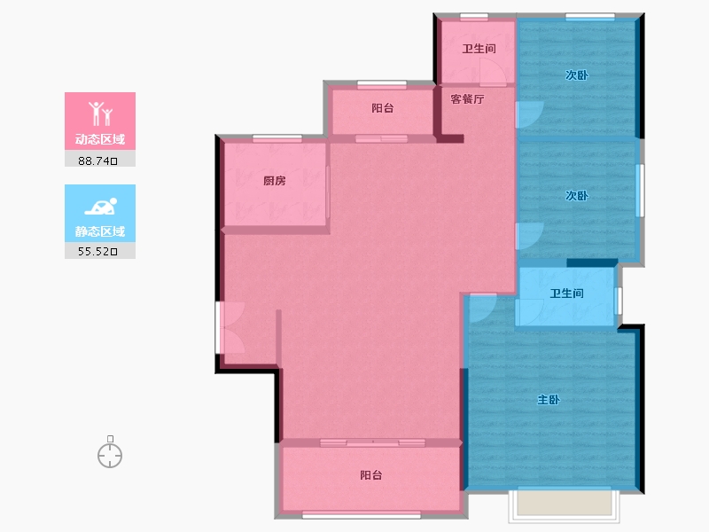 河南省-信阳市-华英壹号院-132.00-户型库-动静分区