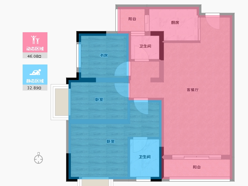 重庆-重庆市-嘉裕国际社区-69.31-户型库-动静分区