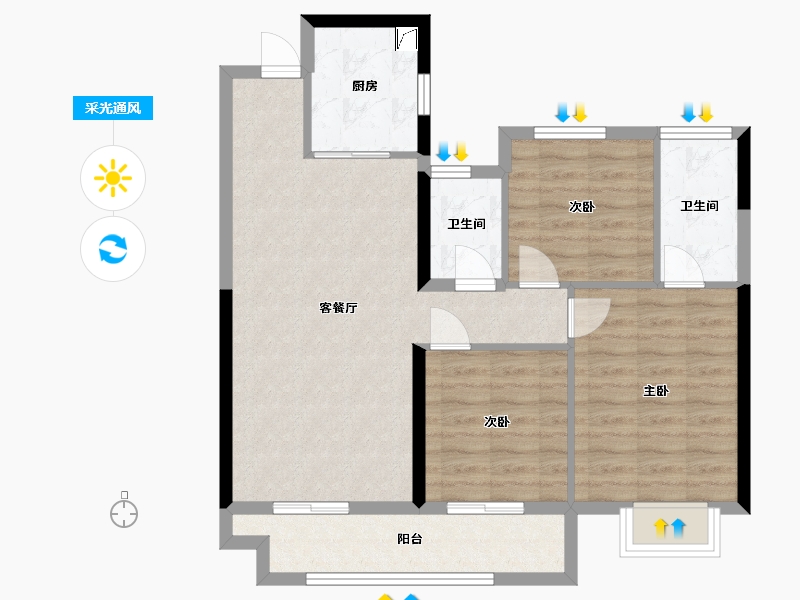 江西省-九江市-通源柴桑郡-86.00-户型库-采光通风