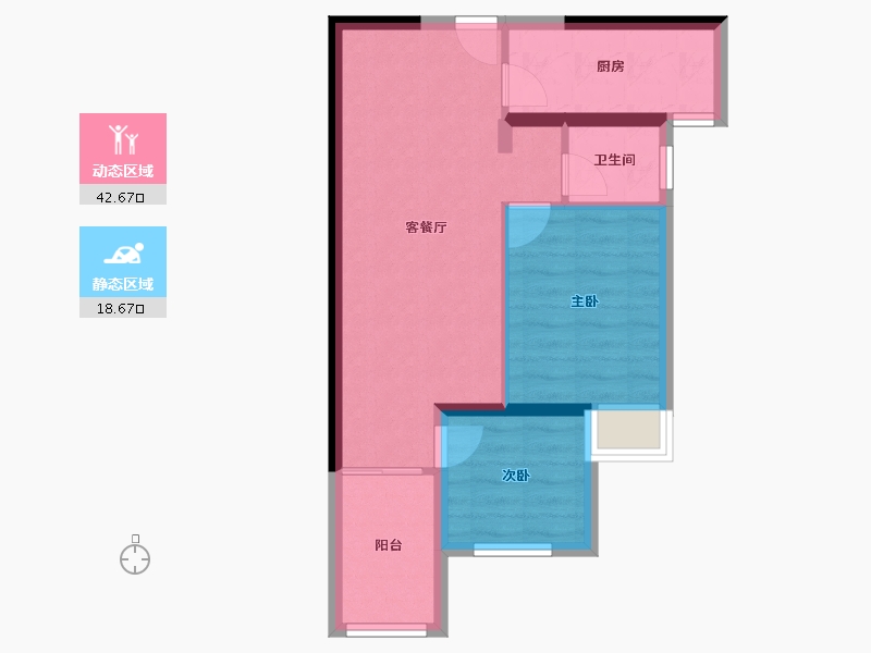 云南省-昆明市-俊发城-54.42-户型库-动静分区