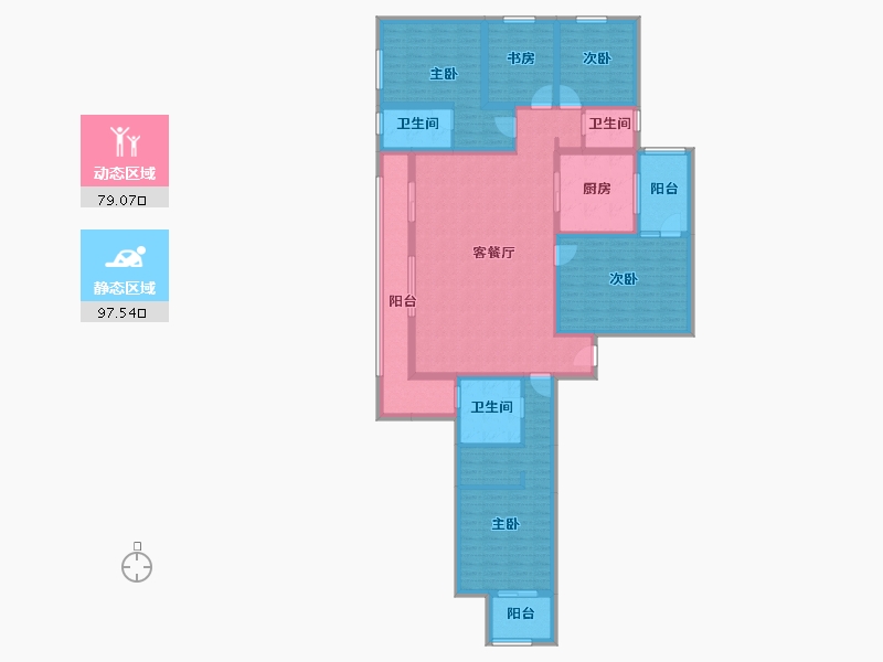 云南省-昆明市-俊发城-156.33-户型库-动静分区