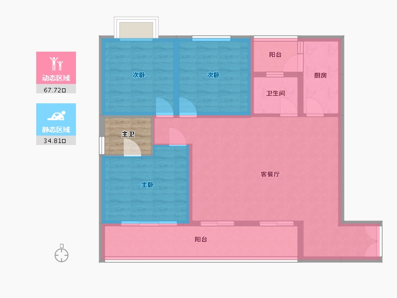 四川省-成都市-珑山樾-95.28-户型库-动静分区