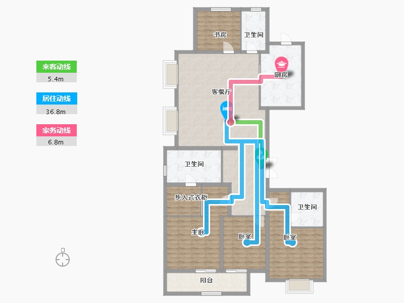 浙江省-杭州市-绿城桂冠东方-156.89-户型库-动静线