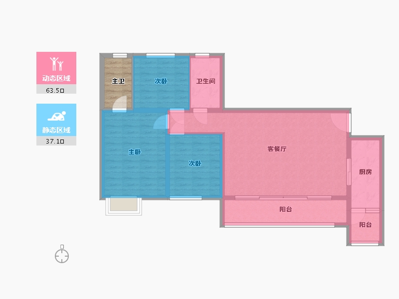 四川省-成都市-珑山樾-95.03-户型库-动静分区