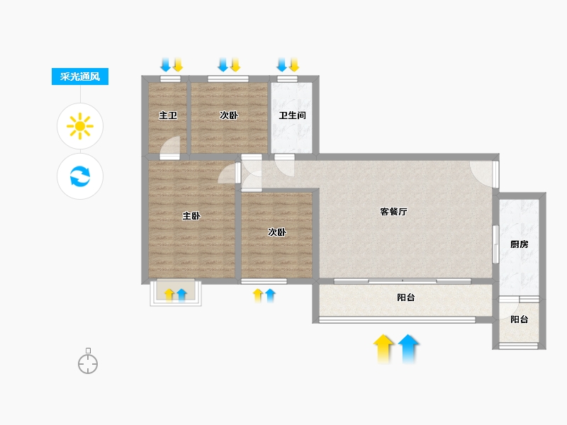 四川省-成都市-珑山樾-95.03-户型库-采光通风