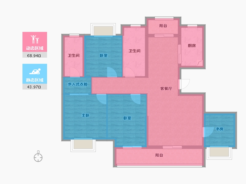 湖南省-长沙市-长沙亿达智造小镇-100.76-户型库-动静分区