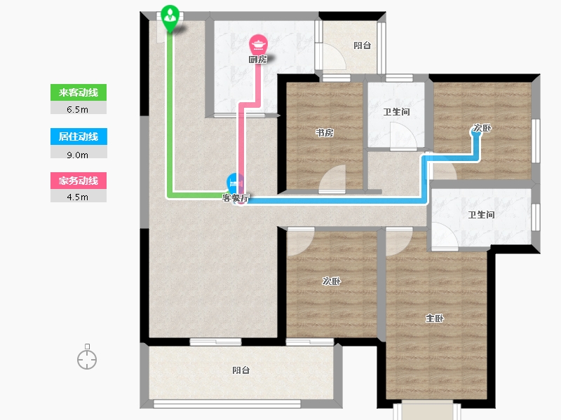 云南省-昆明市-俊发城-99.89-户型库-动静线