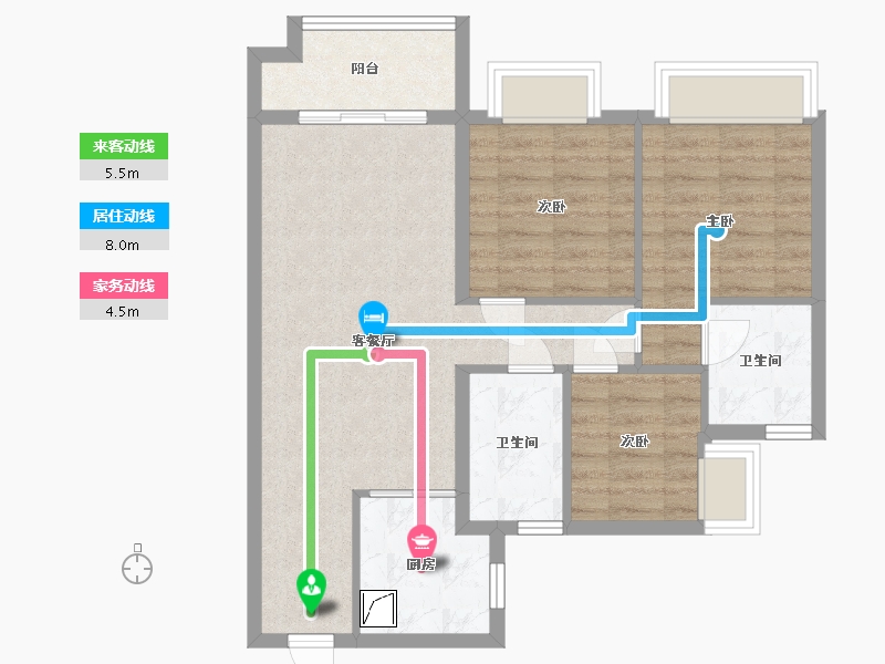 广东省-江门市-美的卓越天誉-77.34-户型库-动静线