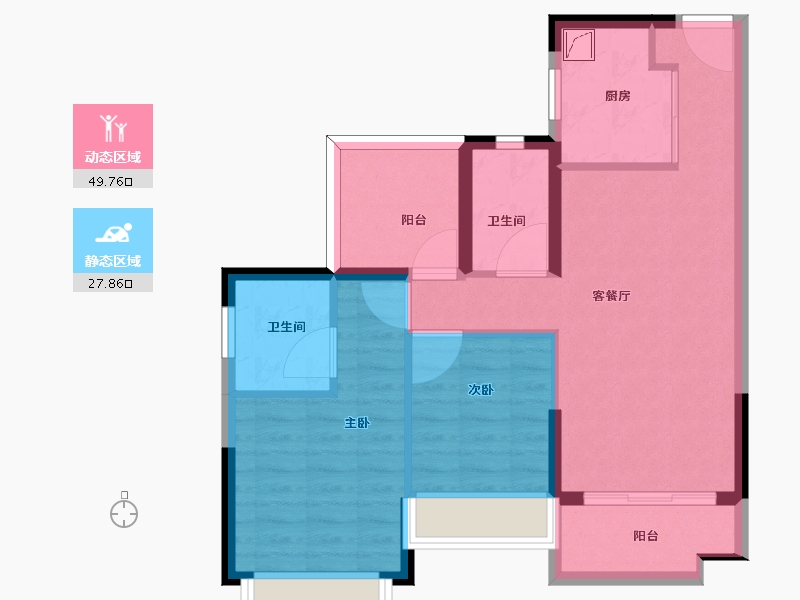 广东省-惠州市-海伦堡臻悦府-68.81-户型库-动静分区