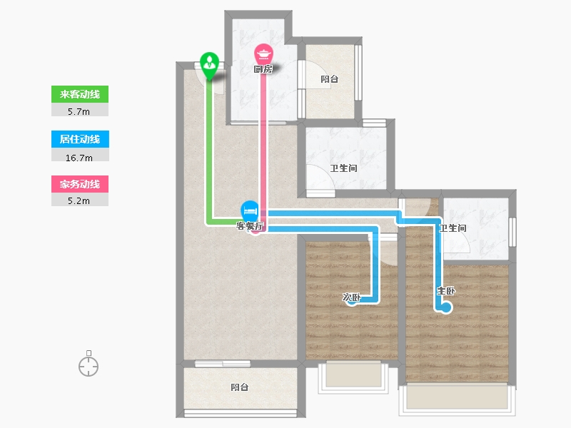 海南省-万宁市-恒大双海湾-85.61-户型库-动静线