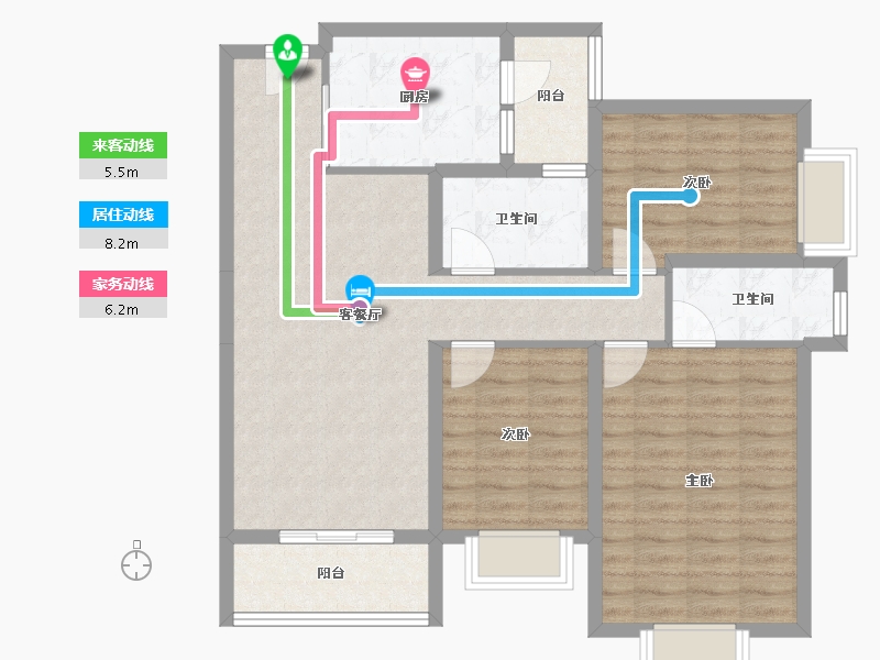 云南省-昆明市-俊发城-92.38-户型库-动静线